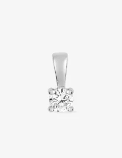 Pendentif or blanc 375 ‰ et oxyde de zirconium 4 mm SO OR