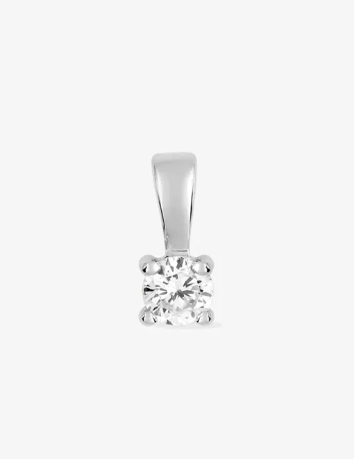 Pendentif or blanc 375 ‰ et oxyde de zirconium 4 mm SO OR