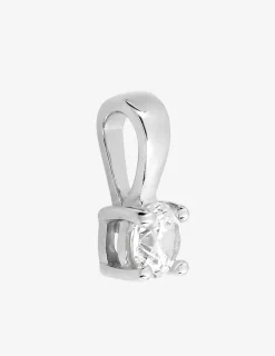 Pendentif or blanc 375 ‰ et oxyde de zirconium 4 mm SO OR