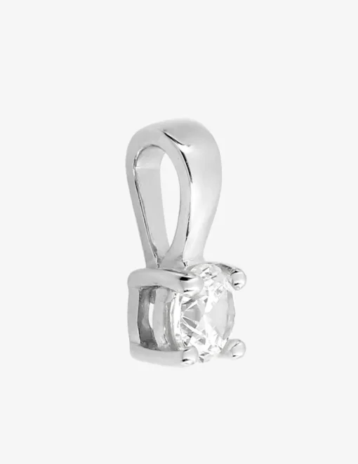 Pendentif or blanc 375 ‰ et oxyde de zirconium 4 mm SO OR