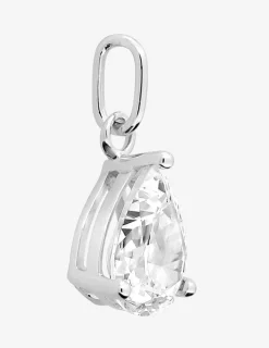 Pendentif or blanc 375 ‰ et oxyde de zirconium poire SO OR