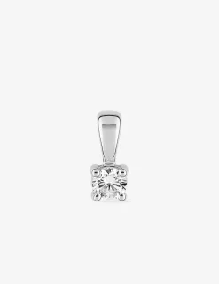 Pendentif or blanc 750 ‰ et oxyde de zirconium 0,18 ct SO OR