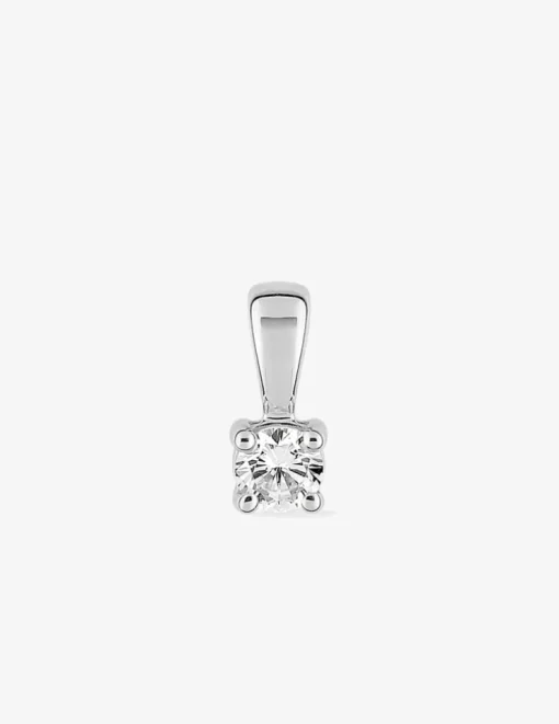 Pendentif or blanc 750 ‰ et oxyde de zirconium 0,18 ct SO OR