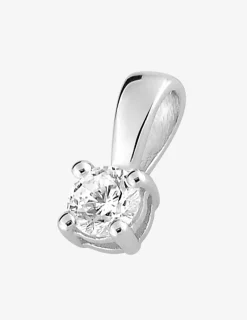Pendentif or blanc 750 ‰ et oxyde de zirconium 0,18 ct SO OR