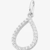 Pendentif or blanc 375 ‰ et oxyde de zirconium, style goutte SO OR