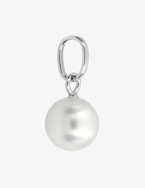 Pendentif or blanc 375‰ et perle 7 mm SO OR