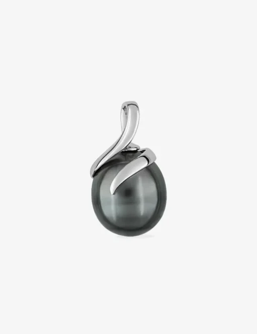 Pendentif or blanc 375‰ et perle 10 mm SO OR