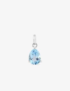 Pendentif or blanc 375‰ et topaze poire SO OR
