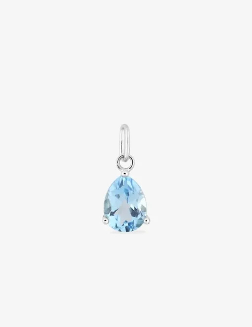 Pendentif or blanc 375‰ et topaze poire SO OR