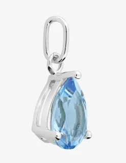 Pendentif or blanc 375‰ et topaze poire SO OR