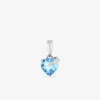 Pendentif or blanc 375‰ et topaze cœur SO OR