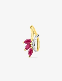 Pendentif or jaune 750 ‰ diamant 0,01 ct et rubis SO OR