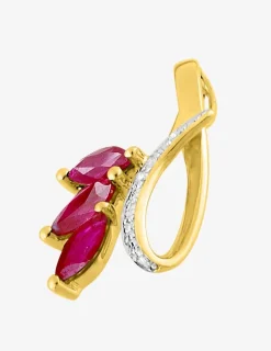 Pendentif or jaune 750 ‰ diamant 0,01 ct et rubis SO OR
