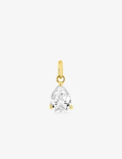 Pendentif or jaune 375 ‰ et oxyde de zirconium taillé en poire SO OR