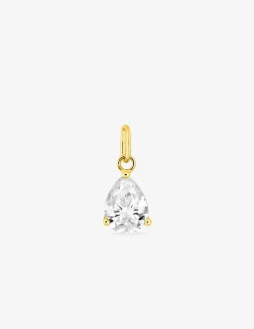 Pendentif or jaune 375 ‰ et oxyde de zirconium taillé en poire SO OR