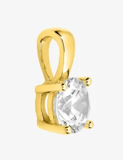 Pendentif or jaune 375 ‰ et oxyde de zirconium 6.5 mm SO OR