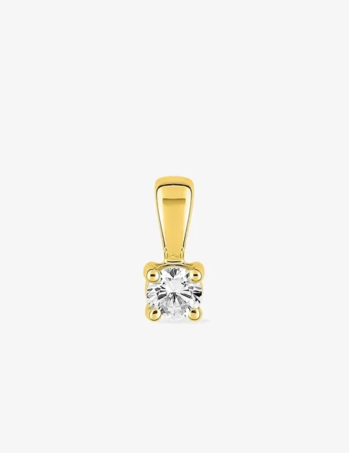 Pendentif or jaune 750 ‰ et oxyde de zirconium 0,18 ct SO OR