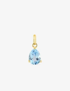 Pendentif or jaune 750 ‰ et topaze bleue traitée SO OR