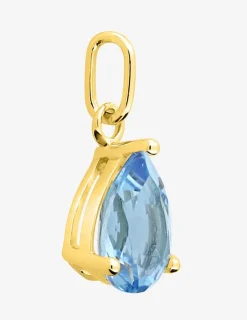 Pendentif or jaune 750 ‰ et topaze bleue traitée SO OR