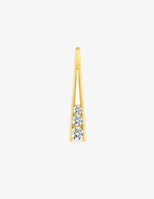 Pendentif or jaune 750 ‰ et trilogie oxyde de zirconium SO OR
