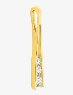 Pendentif or jaune 750 ‰ et trilogie oxyde de zirconium SO OR