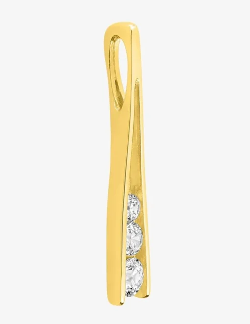 Pendentif or jaune 750 ‰ et trilogie oxyde de zirconium SO OR