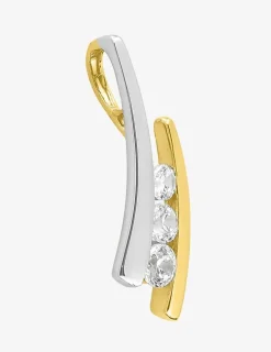 Pendentif or jaune 750 ‰ oxyde de zirconium et rhodium SO OR