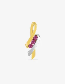 pendentif or jaune 750 ‰, rubis et rhodium SO OR