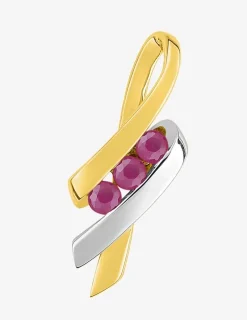 pendentif or jaune 750 ‰, rubis et rhodium SO OR