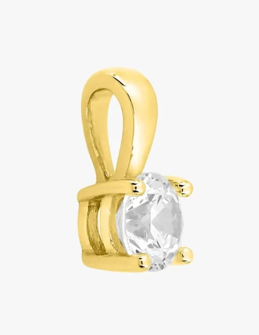 Pendentif or jaune 750‰ et oxyde de zirconium 0,70 ct SO OR