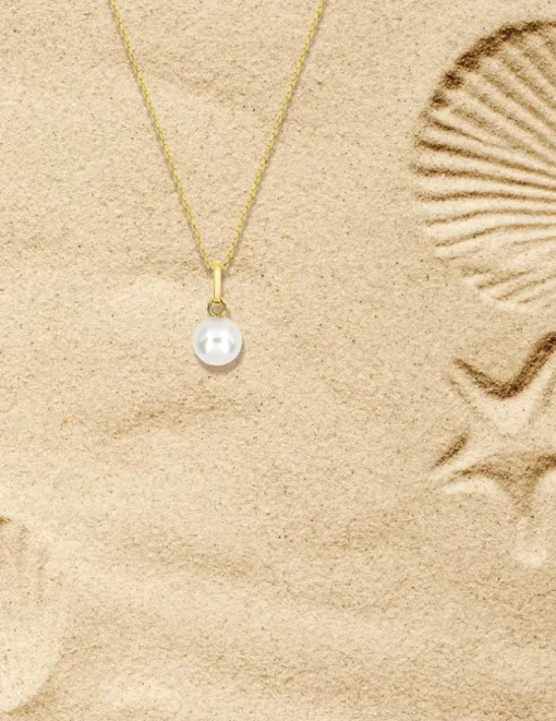 Pendentif or jaune 375‰ et perle 6 mm SO OR