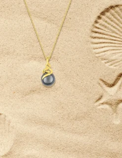 Pendentif or jaune 375‰ et perle 8,5 mm SO OR