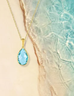 Pendentif or jaune 375‰ et topaze SO OR