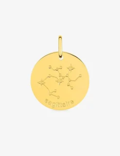 Pendentif plaqué or constellation zodiaque sagittaire SO OR
