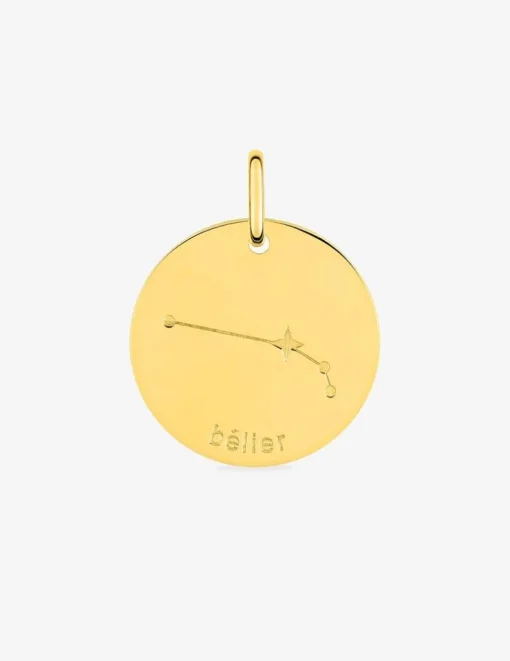 Pendentif plaqué or constellation zodiaque bélier SO OR