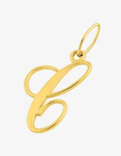 Pendentif plaqué or initiale C fantaisie SO OR