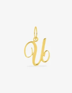 Pendentif plaqué or initiale U SO OR