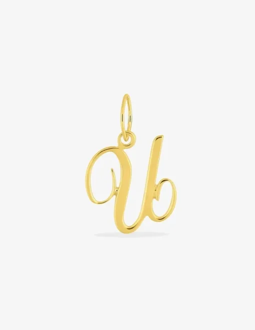 Pendentif plaqué or initiale U SO OR