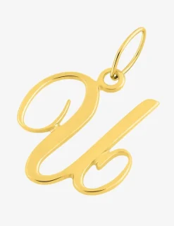 Pendentif plaqué or initiale U SO OR