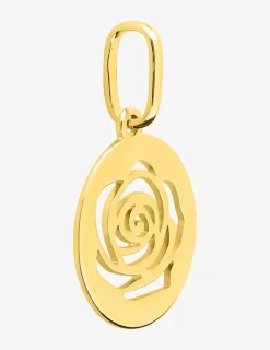 Pendentif plaqué or jaune, jeton rose SO OR