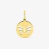 Pendentif plaqué or jaune, jeton papillon SO OR