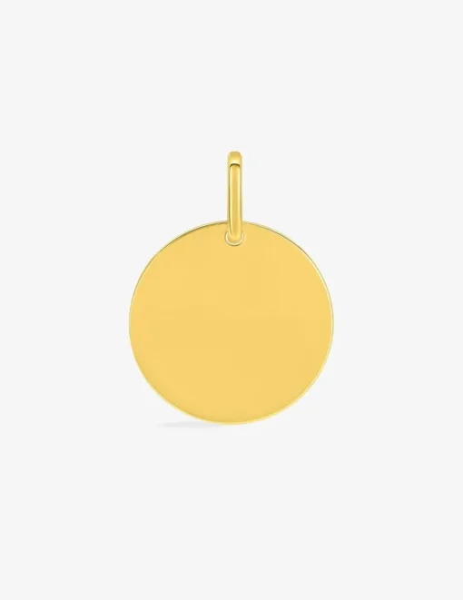 Pendentif plaqué or jaune avec plaque gravable SO OR