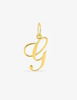 Pendentif plaqué or jaune initiale lettre "G" SO OR