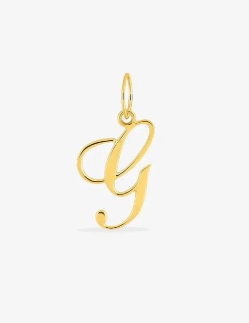 Pendentif plaqué or jaune initiale lettre "G" SO OR