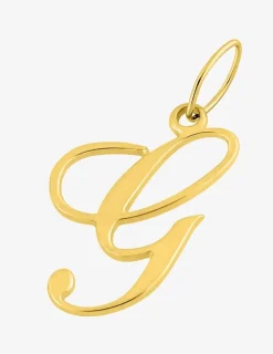 Pendentif plaqué or jaune initiale lettre "G" SO OR