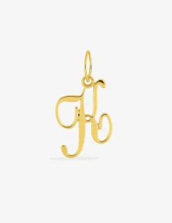 Pendentif plaqué or jaune initiale lettre "K" SO OR