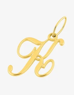 Pendentif plaqué or jaune initiale lettre "K" SO OR