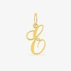 Pendentif plaqué or jaune initiale lettre "E" SO OR