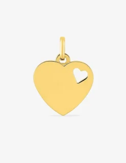 Pendentif plaque cœur or jaune 750 ‰ SO OR