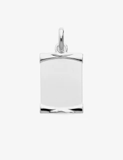 Pendentif plaque GI 27 x 18 mm argent 925‰ rhodié SO OR